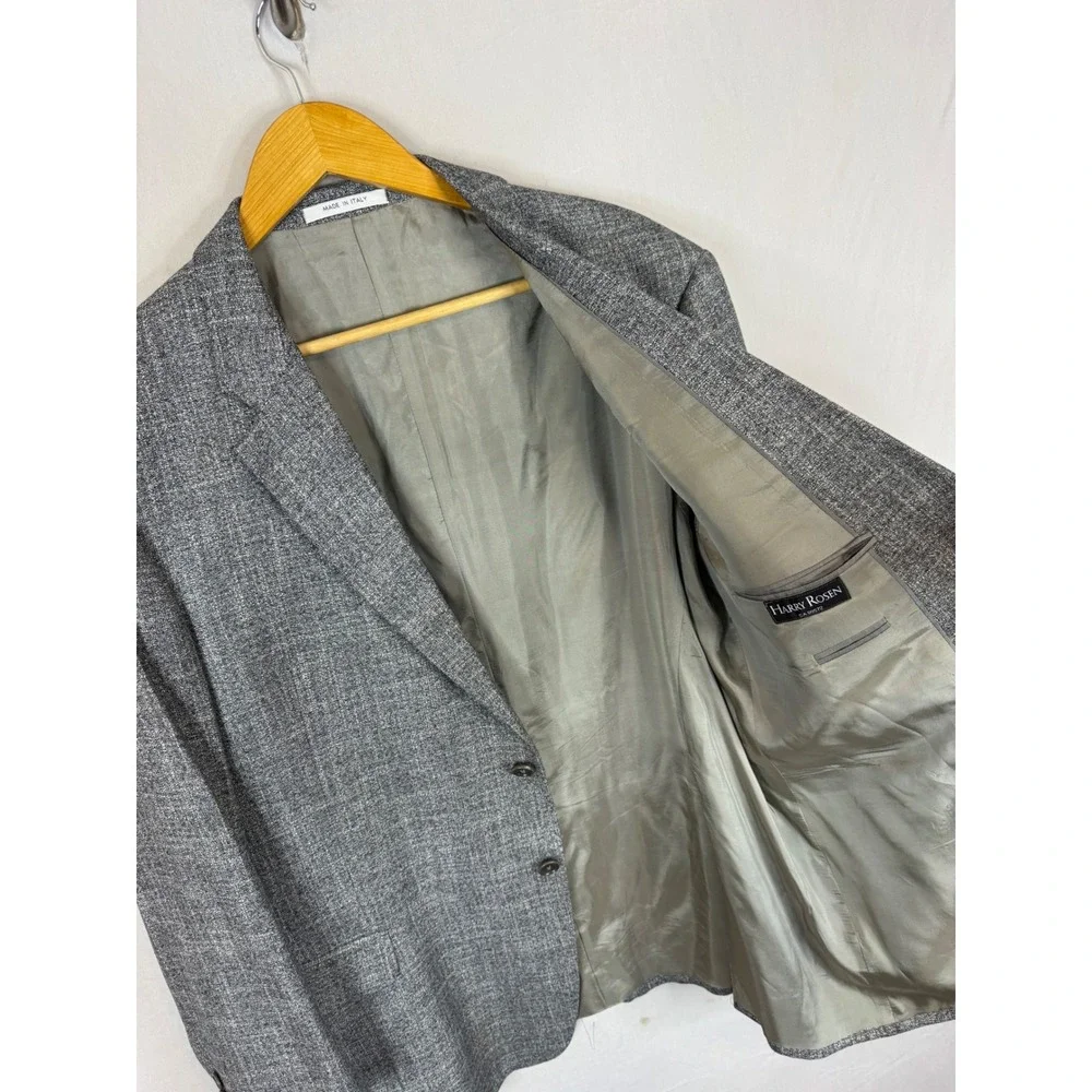 Armani Collezioni Giorgio Mens Grey Viscose Blazer Sport Coat 46R Made in Italy